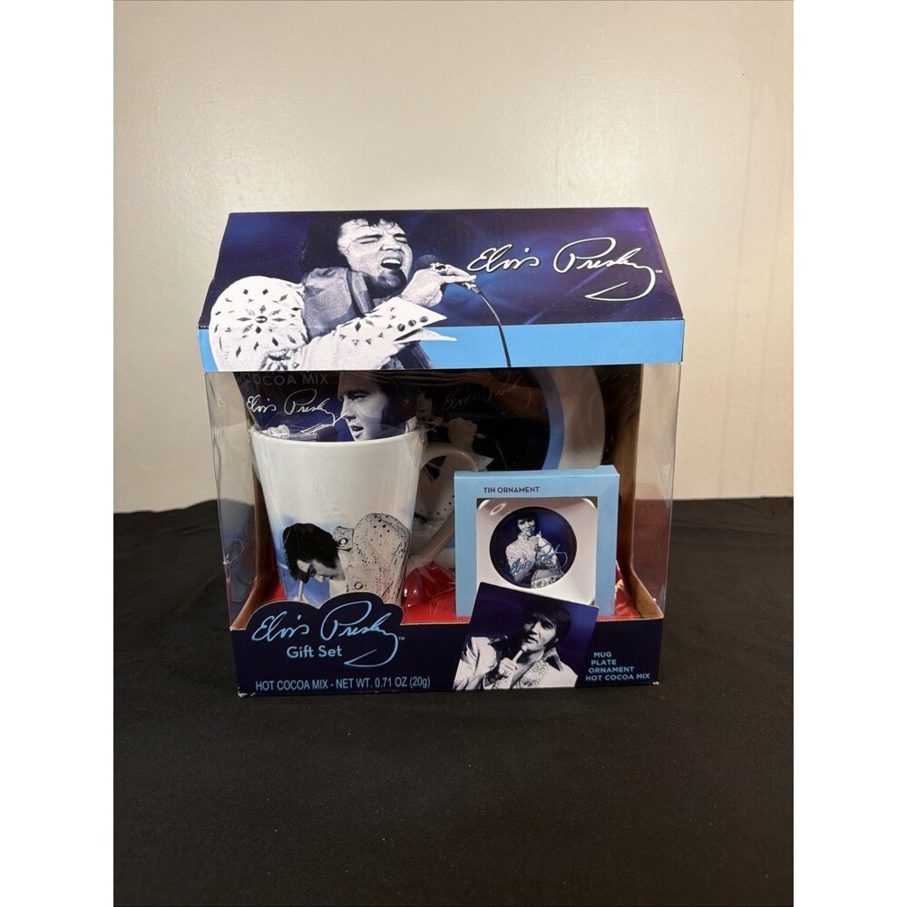 Elvis Presley Gift Set Mug Plate Tin Ornament 2022 Collectible New in Box